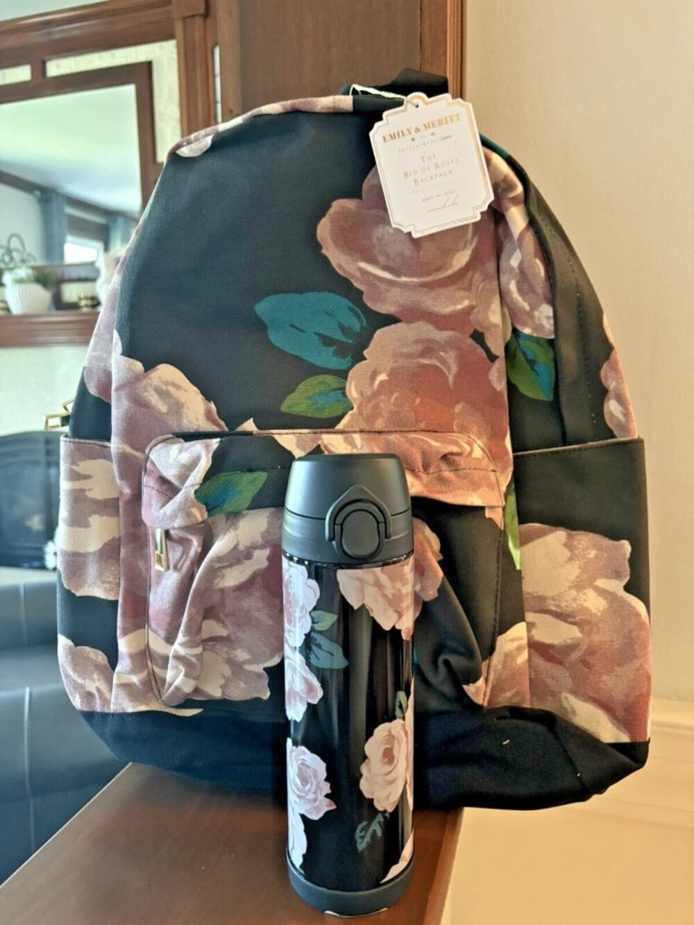 POTTERY BARN BACKPACK WATER Full Size LARGE SET FLORAL designer TRAVEL KID girl
